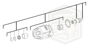 MILWAUKEE obudowa korpus przekładni kompletna do zakrętaka 1/4'' M12BID 4931435948