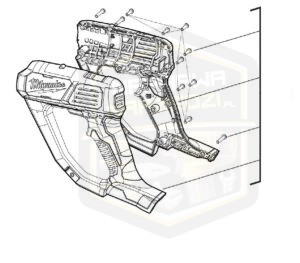 MILWAUKEE obudowa korpus do nożyc do metalu blachy M 18BMS12 18BMS20 4931436597